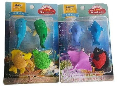 Set goma fshirëse EDUKAMP Erasers Sea Animals, 4 copë, shumëngjyrëshe