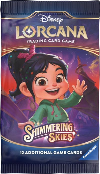 Kuti booster lojrash me letra Ravensburger Disney Lorcana Shimmering Skies Chapter 5, 24 booster, përmbledhje e plotë