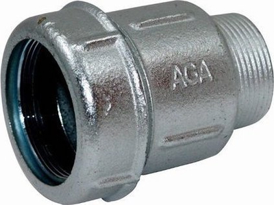 Kuplung kompresioni AGA AGAflex, 3/8" mashkull, për tuba çeliku dhe PE, argjendtë