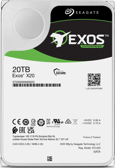 Disk i brendshëm Seagate Exos X20, 20TB, SAS 12Gb/s, 3.5"