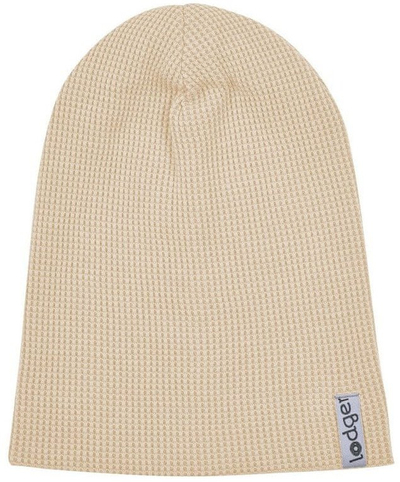 Капа за деца Lodger Beanie Ciumbelle, 6-12 месеци, памук, беж боја