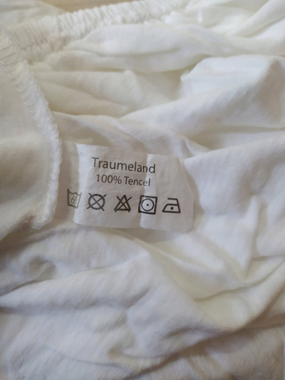 Çarçaf me lastik Träumeland Tencel Junior, 100% Tencel, për krevat kalamajsh, i bardhë