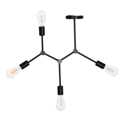 Llambë tavanore Lighty HM7405.11, 4xE27, metal, e zezë