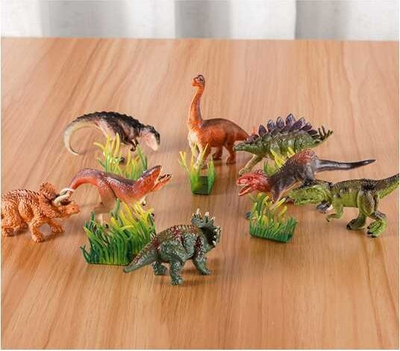 Set figura dinosauri Woopie Dinosaur Animal World, 18 copë, me enë plastike, shumëngjyrëshe