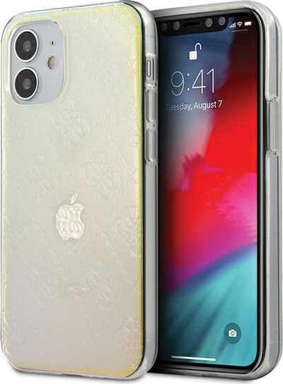 Futollë telefoni Guess GUHCP12S3D4GIRBL, për iPhone 12 mini 5.4", 4G 3D Pattern, opal iridescent