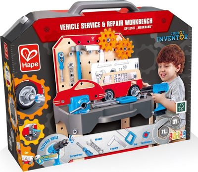 Lodër punëtori Hape Junior Inventor, 71 pjesë, stërvitje elektrike, shumëngjyrëshe