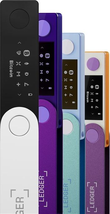 Portofol hardware Ledger Nano X, Bluetooth, USB C, jeshile pastel