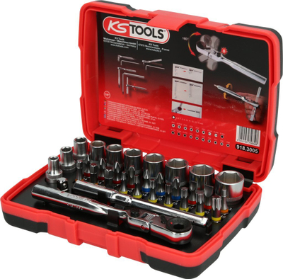 Set bitash dhe çelësa KS Tools 918.3005 Torsionpower, 6.3 C, me kuti