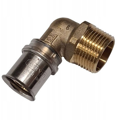 Këndore PEX Wavin Tigris M5, 25mm, 1" me filetë të jashtme, metalike
