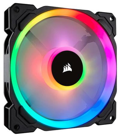 Кулер вентилатори за куќиште Corsair LL Series RGB, 140mm PWM, сет со 2 парчиња, црни