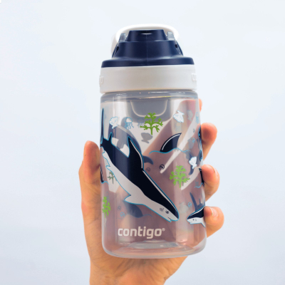Shishe uji për fëmijë Contigo Gizmo Sip, 420ml, pa BPA, transparente me kapak blu