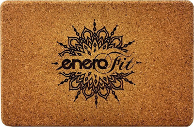 Bllok yoga Enero Fit Cork Yoga Block, tapë natyrale, mandala, kafe