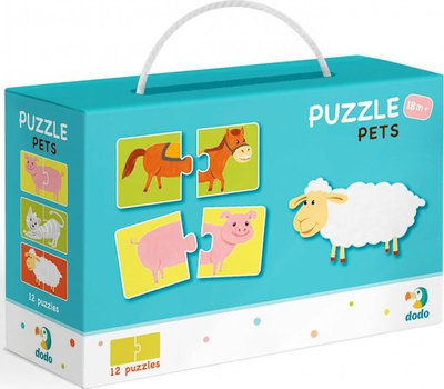 Puzzle me kafshë Wise Elk 2 Piece Pets, set për fëmijë, shumëngjyrësh