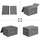 Organizator Oskar RYZB03G, 3 copë, gri