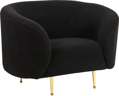 Set dhome ndenjjeje Beliani Loen Boucle, 2 copë, këmbë metal, i zi
