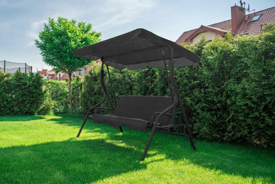 Лулка за градина Funfit Garden Relax, за 3 лица, челична конструкција, со тенда, зелена