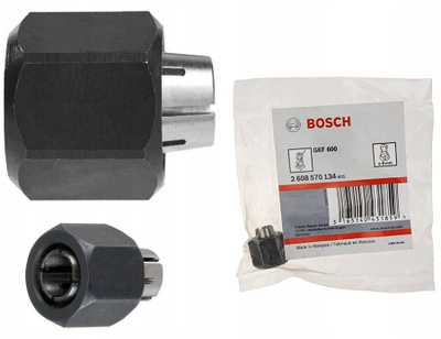 Collet për frezë Bosch GKF 600 2608570134, 8mm, metalik, i zi