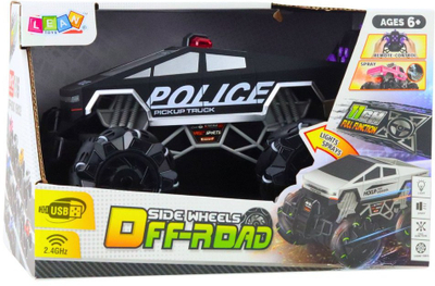Makina lodër policore me telekomandë, off-road 1:16, drita LED dhe tym, shumëngjyrëshe