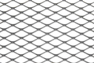 Rrjetë alumini PRORACING Alu Diamond, 120x40cm, hapje 12x7mm, argjendtë