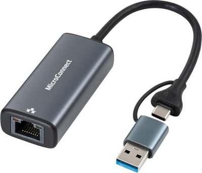 Adapter rrjeti Microconnect MC-USBACNET2.5G, USB C në RJ45, 2.5 Gbps, i zi