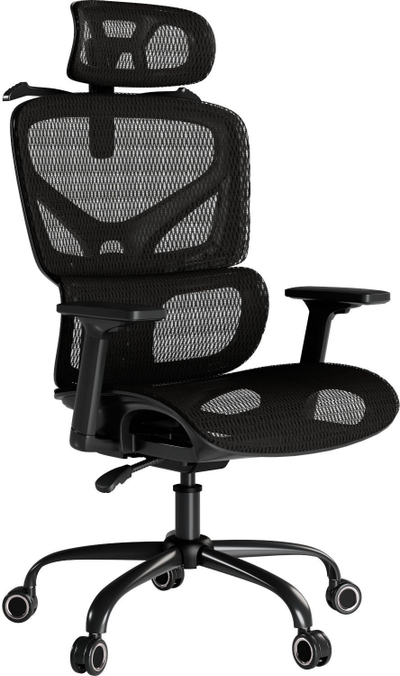 Karrige zyre ergonomike Mozos ERGO V, rrjetë, krahë 3D të rregullueshëm, e zezë