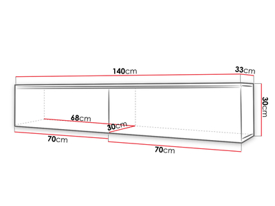 Komodë për TV D 140 MDF, zi