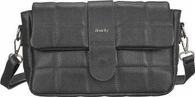 Çantë crossbody Rovicky Lumarko Handy, lëkurë natyrale, quilted, e zezë