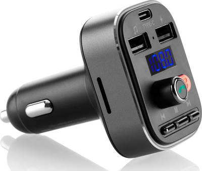 Transmetues FM për makinë Gogen CTR 348 BT C, Bluetooth 5.0, USB dhe USB C, i zi