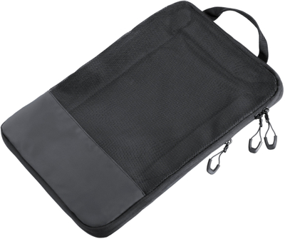 Çantë organizuese udhëtimi Troika Packing Cubes, kompresim rrobash, rrjetë sipër, e zezë