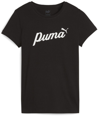 Bluzë femrash Puma ESS+ Script, pambuk, e zezë