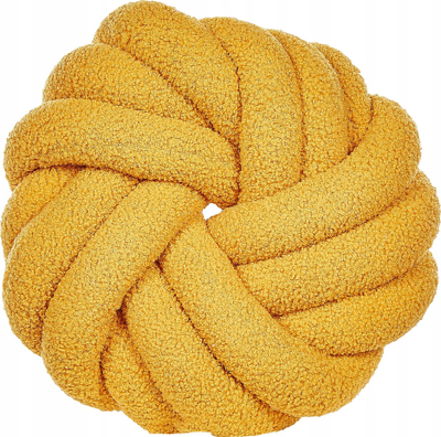 Jastëk dekor Boucle AKOLA Knot, 31 x 31 cm, i verdhë