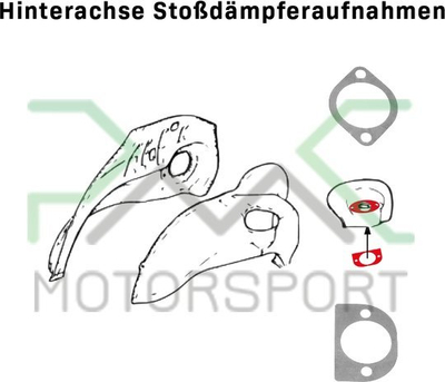 Set përforcues shasie BMW 3 E36, pllaka çeliku, për saldim