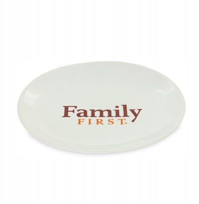 Pjatë për mace Family First, qeramike 18x15cm, e bardhë