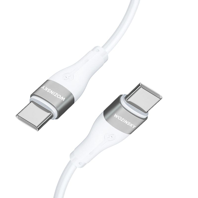 Kabllo karikimi Wozinsky WSTCC2 USB C në USB C, PD 65W, 2m, e bardhë