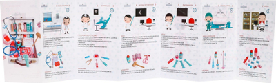 Set mjekësor për fëmijë Medical, stetoskop i vërtetë, lodër druri, shumëngjyrësh