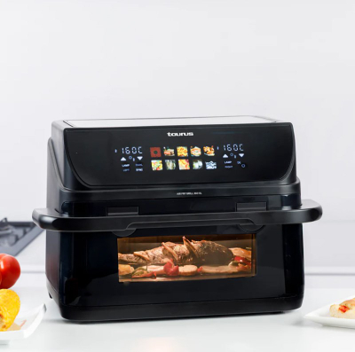 Fritezë me ajër Taurus Air Fry Grill 360 XL 973004000, panel me prekje, programe automatike, e zezë