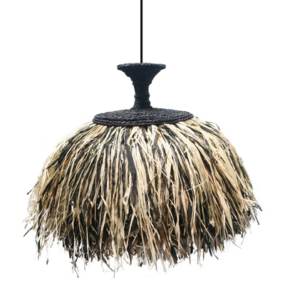 Llambë tavanore ORDEM HM4716, 60cm, fibra sisal dhe banane, e zezë natyrale