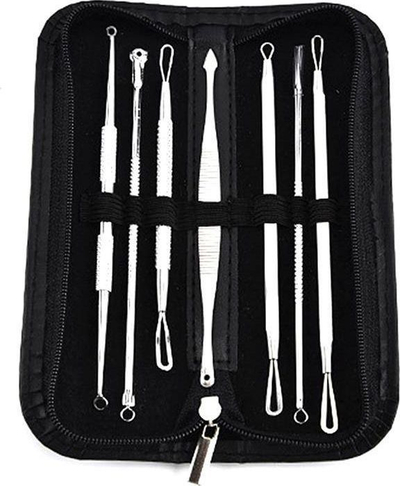 Set aksesorë për pastrim fytyre TopShine AG554D, 7 copë, të argjendta
