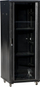 Kabinet rrjeti 36U 600x800, derë xhami, i zi