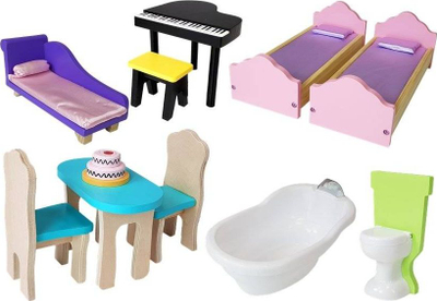 Дрвена куќа за кукли Leantoys Stella, 126 cm, со балкон и лифт, повеќебојна