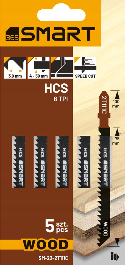 Set tehesh sharre pendul SMART365 SM-22-2T111C, HCS, 8 TPI 100mm, 5 copë