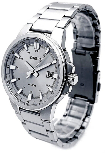 Orë për meshkuj Casio, e argjendtë