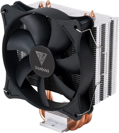 Ftohës procesori Gamdias Boreas E1-410 Mono, ventilator 120mm, ajër i ftohtë, i zi
