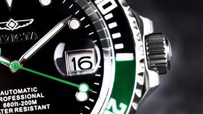 Orë për meshkuj Invicta Pro Diver Automatic 29177, e argjendtë/gjelbër