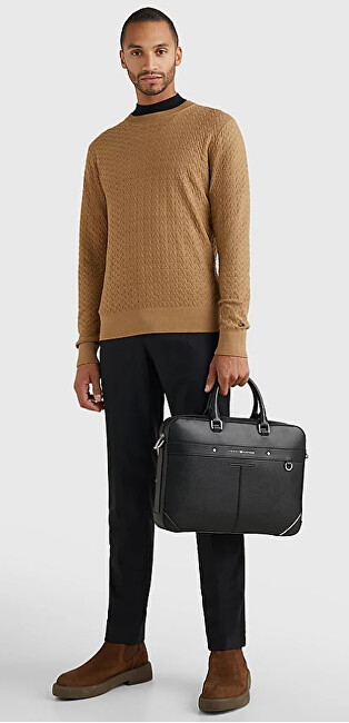 Çantë laptopi për meshkuj Tommy Hilfiger AM0AM10562BDS, e zezë