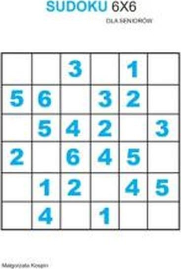 Libër Sudoku 6x6 për të moshuar, 60 ushtrime, format i madh