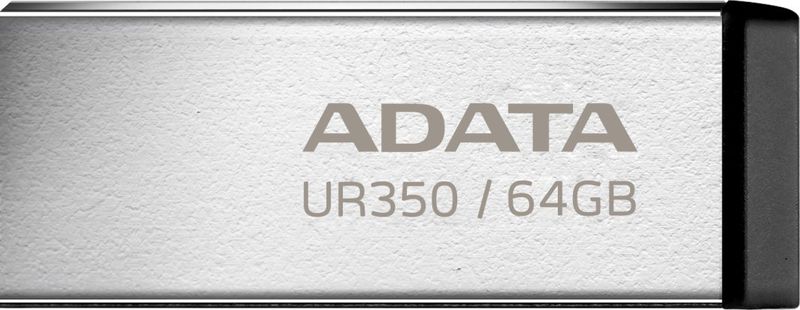 USB Memorie ADATA UR350, 64GB, USB 3.2 Gen 1, e zezë/argjend