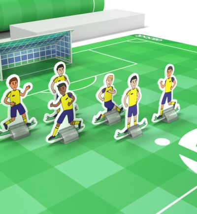 Тепих за игра за деца Challenge Mat Soccer, фудбалска тема, издржлив материјал, повеќебоен