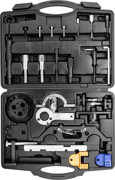 Set bllokimi kohëzimi Neo 11 330, për motor dizel Opel, me valixhe plastike, ngjyrë e zezë