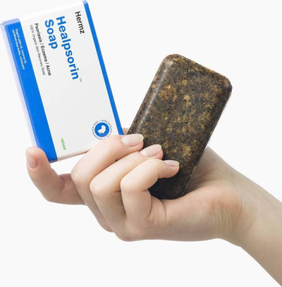 Set sapun Hermz Healpsorin African Black Soap, 2 copa, organik, për psoriazë dhe akne
